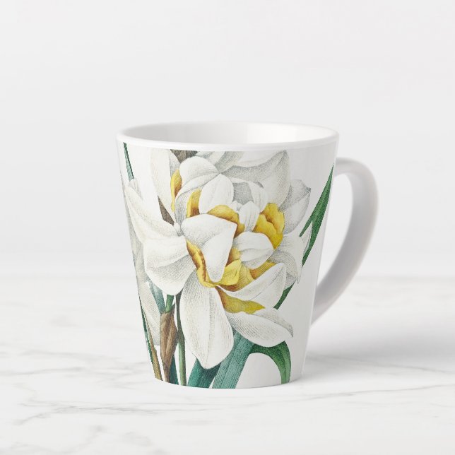 Double Daffodil,  Pierre-Joseph Redouté, 1827 Latte Mug (Right Angle)