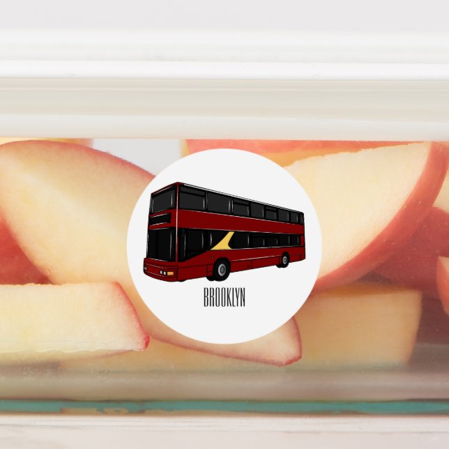 Double-decker bus cartoon illustration (Affixed)