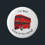 Double-decker bus cartoon illustration 6 cm round badge<br><div class="desc">Double-decker bus cartoon illustration</div>