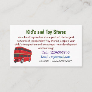 Double-decker bus cartoon illustration business card