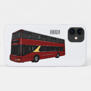 Double-decker bus cartoon illustration iPhone 11 case