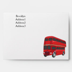 Double-decker bus cartoon illustration envelope