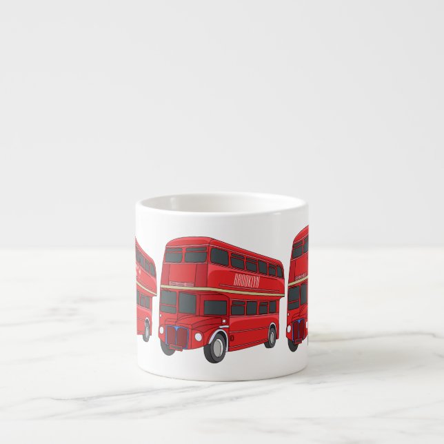 Double-decker bus cartoon illustration  espresso cup (Front)