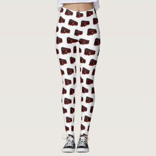 Double-decker bus cartoon illustration leggings