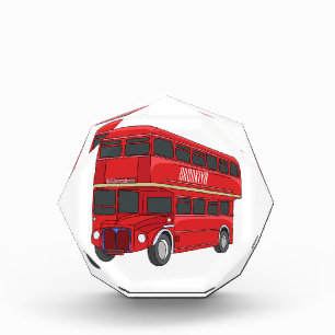 Double-decker bus cartoon illustration photo block