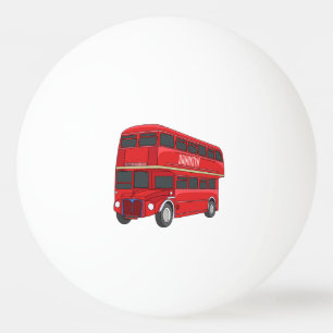 Double-decker bus cartoon illustration ping pong ball