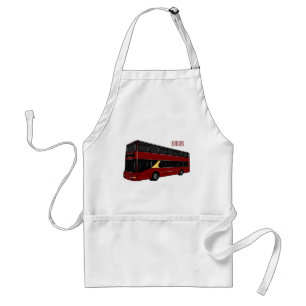 Double-decker bus cartoon illustration standard apron