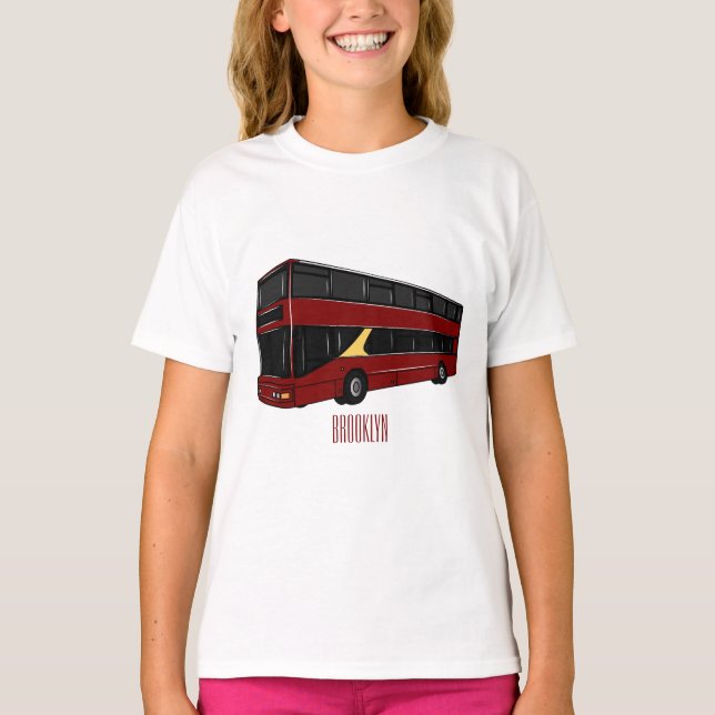 Double-decker bus cartoon illustration T-Shirt (Front)