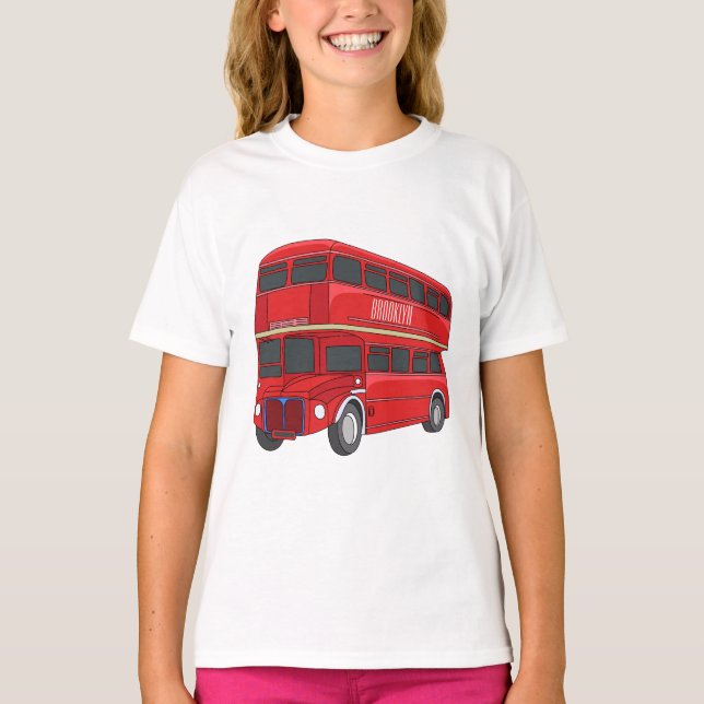 Double-decker bus cartoon illustration T-Shirt (Front)