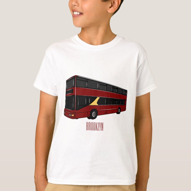 Double-decker bus cartoon illustration T-Shirt (Front)