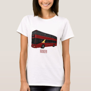 Double-decker bus cartoon illustration T-Shirt
