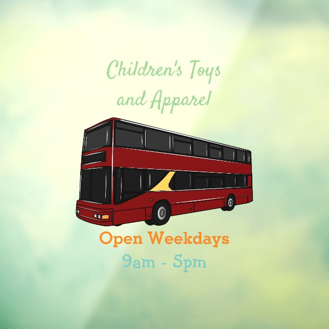 Double-decker bus cartoon illustration window cling (Sheet 3)
