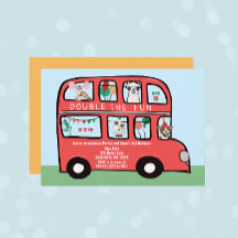 Double Decker Bus Joint Birthday Party