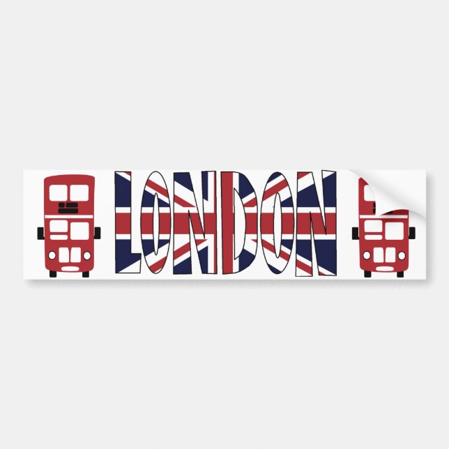 Double decker bus LONDON bumper sticker (Front)