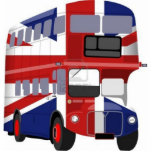 Double Decker Bus Photo Sculpture Magnet<br><div class="desc">A magnet of a double decker bus,  that resembles a union jack.</div>
