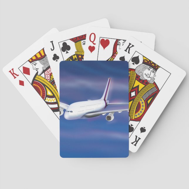 Double Decker Commercial Aeroplane Playing Cards (Back)