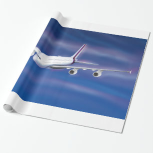 Double Decker Commercial Aeroplane Wrapping Paper