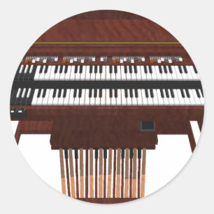 Double Decker Organ: 3D Model: Classic Round Sticker