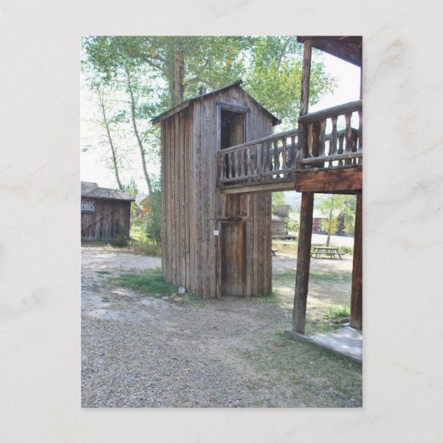 Double Decker Outhouse Ghost Town Montana Postcard (Front)