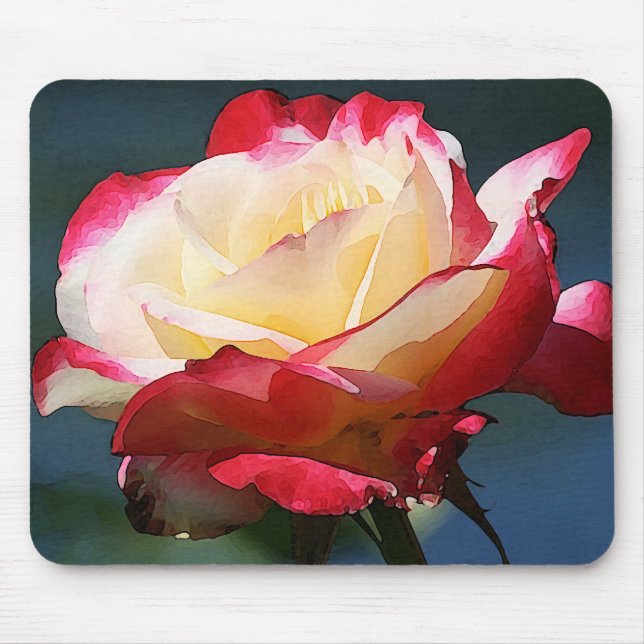 'Double Delight' hybrid tea rose Mouse Mat (Front)