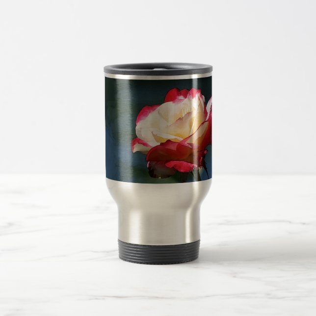 'Double Delight' hybrid tea rose Travel Mug (Center)