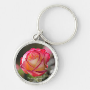 Double Delight Rose Key Ring