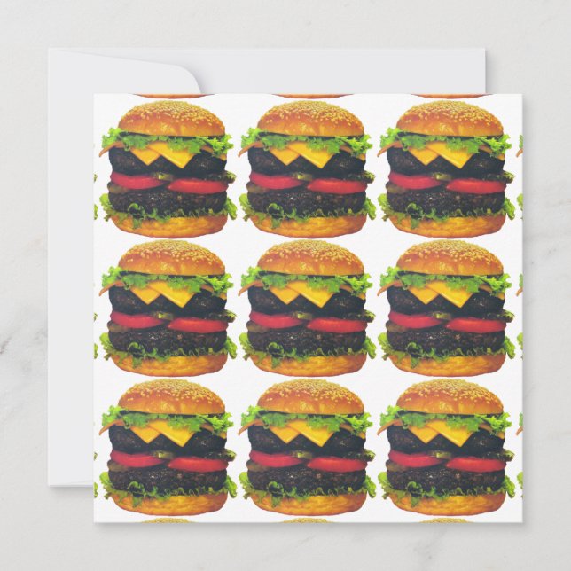 Double Deluxe Hamburger with Cheese Invitation (Front)