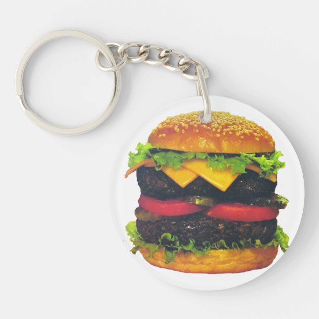 Double Deluxe Hamburger with Cheese Key Ring (Front)
