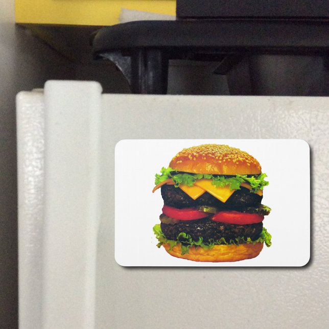Double Deluxe Hamburger with Cheese Magnet (Double Deluxe Hamburger with Cheese Flexible Magnet)