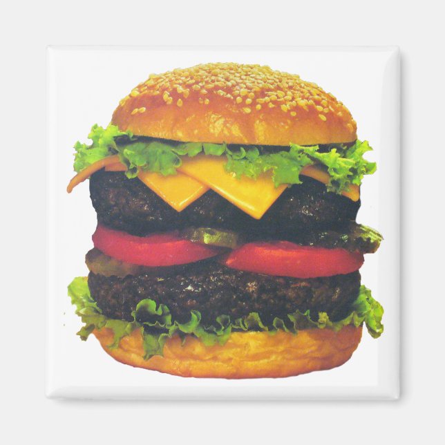 Double Deluxe Hamburger with Cheese Magnet (Front)