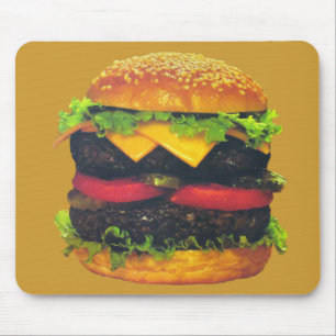 Double Deluxe Hamburger with Cheese Mouse Mat