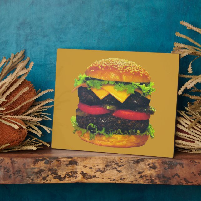 Double Deluxe Hamburger with Cheese Plaque (Side)