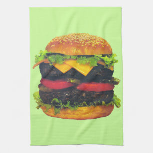 Double Deluxe Hamburger with Cheese Tea Towel