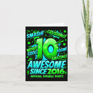 Double Digits 10 Year Old Boys 10th Birthday Boy  Card