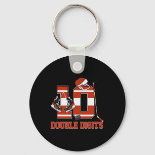 Double Digits 10 Years Old Birthday Hockey 10th Bd Key Ring