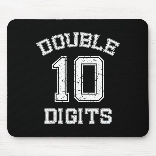 Double Digits 10th Birthday 10 Year Old  Mouse Mat (Front)