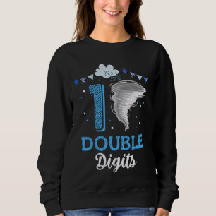 Double Digits 10th Birthday 10 Year Old Tornado Bi Sweatshirt