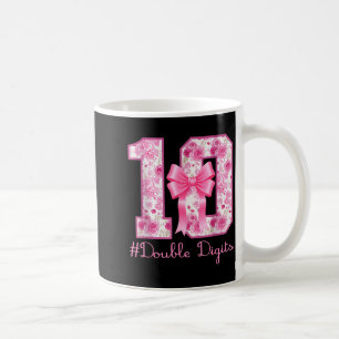 Double Digits 10th Birthday Girl Nk Coquette Bow 1 Coffee Mug