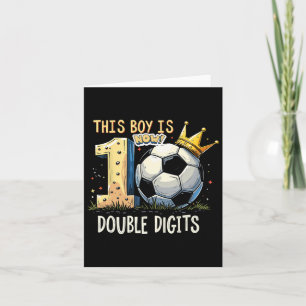 Double Digits Birthday 10th Years Old Boys Footbal Card