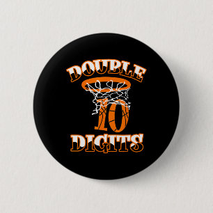 Double Digits Birthday Decorations Boy 10 Basketba 6 Cm Round Badge