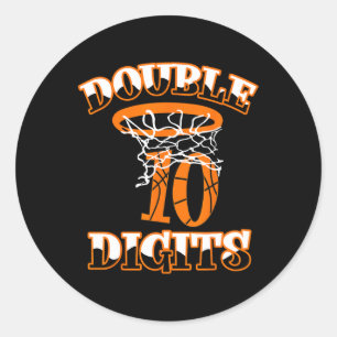Double Digits Birthday Decorations Boy 10 Basketba Classic Round Sticker
