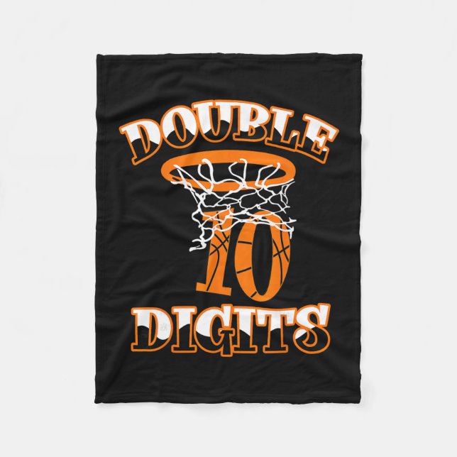 Double Digits Birthday Decorations Boy 10 Sketll 1 Fleece Blanket (Front)