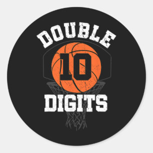 Double Digits Birthday Decorations Boy 10th Basket Classic Round Sticker