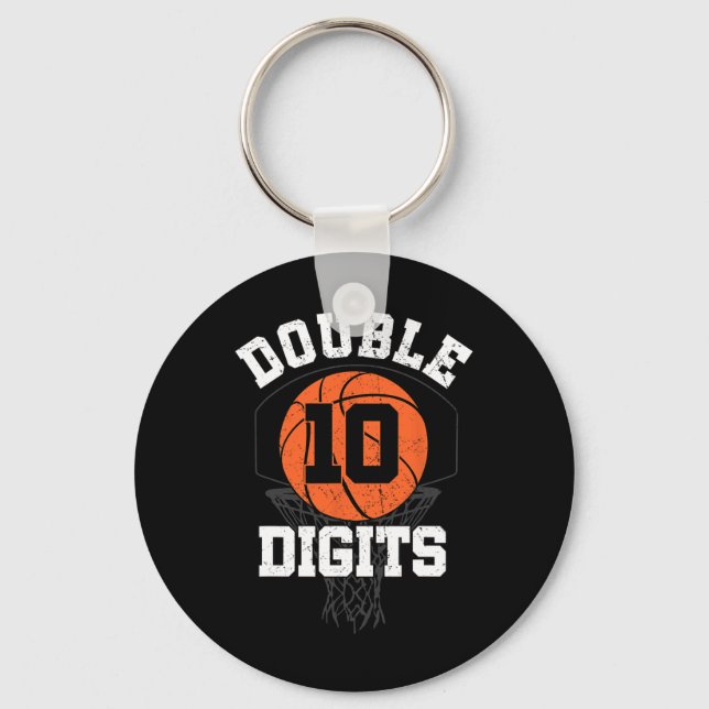 Double Digits Birthday Decorations Boy 10th Basket Key Ring (Front)