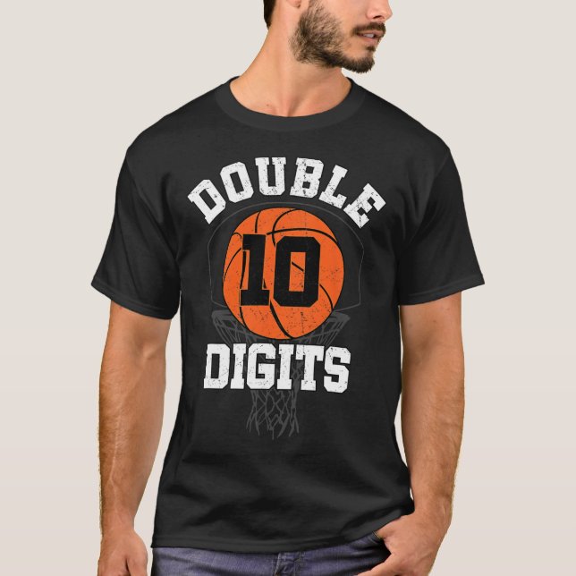 Double Digits Birthday Decorations Boy 10th Basket T-Shirt (Front)