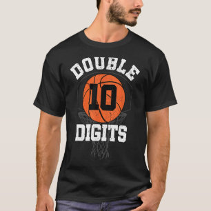 Double Digits Birthday Decorations Boy 10th Basket T-Shirt