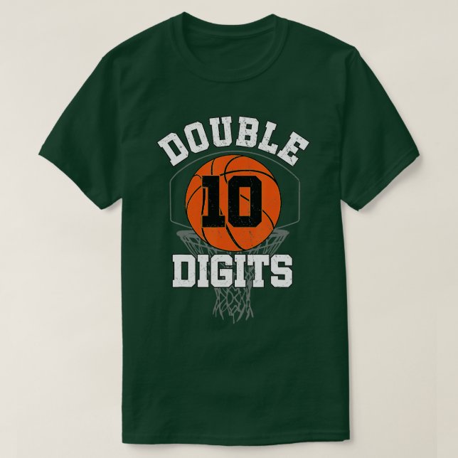 Double Digits Birthday Decorations Boy 10th Basket T-Shirt (Design Front)