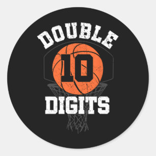 Double Digits Birthday Decorations Boy 10th Bysket Classic Round Sticker