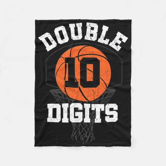 Double Digits Birthday Decorations Boy 10th Bysket Fleece Blanket (Front)