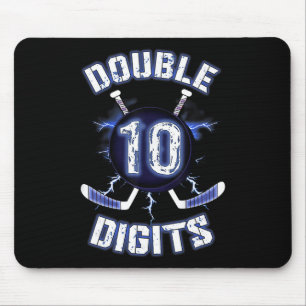 Double Digits Birthday Decorations Ice Hockey 10th Mouse Mat